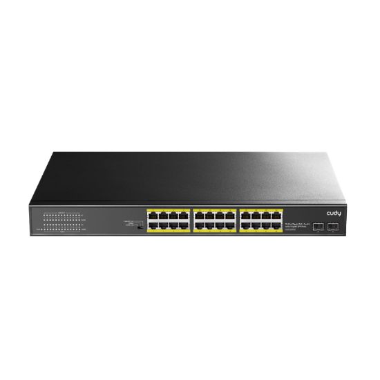 Picture of Cudy 24-Port BASE-T Gigabit|2-Port Gbe BASE-X SFP|PoE+ 200W Differential Mode 2KV, ESD 15KV, 300W Internal, Ver 2.0