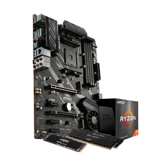 Picture of AMD Ryzen 7 5800X FLASH Upgrade Kit (MSI X570 | Crucial Ballistix 16GB Ram | Crucial P5 Plus 1TB Gen4 NVMe SSD)