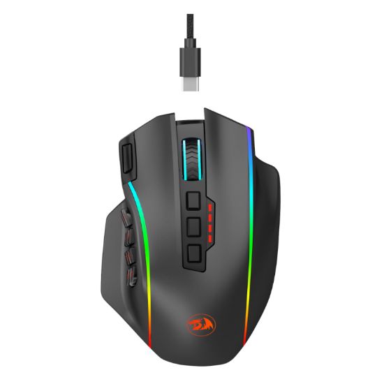 Picture of REDRAGON PERDITION PRO 16000DPI RGB Wireless MMO Ergo Gaming Mouse - Black