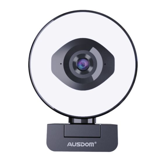 Picture of Ausdom AF660 1080p|60fps|12 White LED|Omni-Directional Mic|70 FOV|USB Streaming Webcam - Black