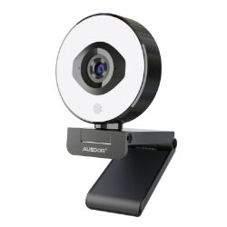 Picture of Ausdom AF660 1080p|60fps|12 White LED|Omni-Directional Mic|70 FOV|USB Streaming Webcam - Black