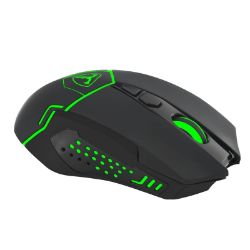 Picture of T-Dagger Aircraftman 2400DPI 8 Button|Ambi-Design|Green Backlit Gaming Mouse - Black