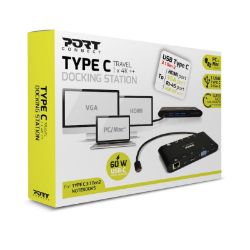 Picture of Port USB Type-C 3 x USB3.0|1 x Aux|12 x Micro+SD Card Reader|1 x Mini DP|1 x RJ45|1 x HDMI|1 x VGA|1 x Type-C PD Dock - Black