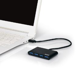 Picture of Port USB3.0 to 4 x USB3.0 5Gbps 4 Port Hub - Black