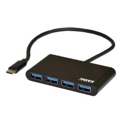 Picture of Port USB Type-C to 4 x USB3.0 5Gbps 30cm 4 Port Hub - Black