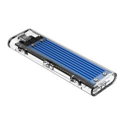 Picture of ORICO M.2 NVMe + non-NVMe USB3.1 to Type-C|2TB Max|Blue Heatsink Transparent Enclosure