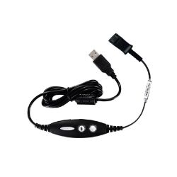 Picture of Calltel H550 Stereo-Ear Headset - Noise-Cancelling Mic + UC2000T Quick Disconnect USB Sound Card Adapter Cable