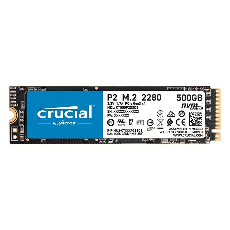 Picture of Crucial P2 500GB M.2 NVMe 3D NAND SSD