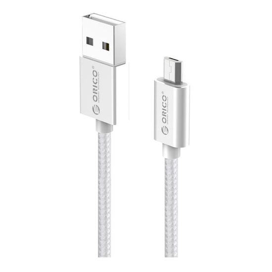 Picture of ORICO Micro USB Braided Charging Data 1m Cable Silver