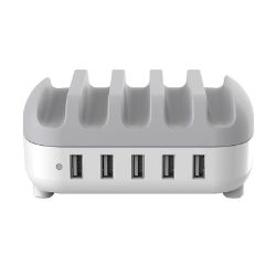 Picture of ORICO 5 Port Tablet/Smartphone USB Charging Station - White