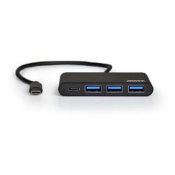 Picture of Port USB Type-C to 3 x USB3.0 and 1 x Type-C PD 30cm 4 Port Hub - Black