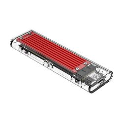 Picture of ORICO M.2 NVME (2230/2242/2260/2280) to USB3.1(Device Input) Gen-2 Type-C(Enclosure Side) Transparent SSD Enclosure (2TB Max) - Red Heatsink (Compatible with CTA2-SV/CTA2-GR)