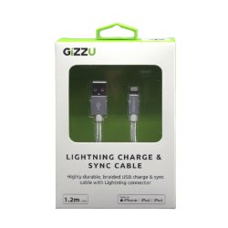Picture of GIZZU Lightning 1.2m Braided Cable White