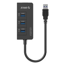 Picture of ORICO 3 Port USB3.0 Hub With Gigabit Ethernet Adapter - Black