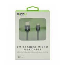 Picture of GIZZU Micro 1.2m USB Braided Cable Black