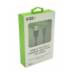 Picture of GIZZU USB2.0 A to USB-C 1m Cable Black